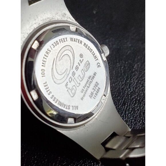 FOSSIL F2 & Fossil Blue Ladies Date Silver Gold Tone Women's Watch Lot of 2 - Picture 8 of 8